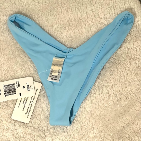 L*Space Cabana Bikini Bottom Bitsy Cut High-Leg - Sky Blue -XS-New with Tags NWT - Picture 11 of 16
